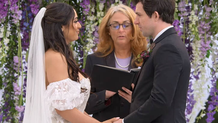 Picture of Bliss and Zach during their wedding in Love is Blind Season 4 on Netflix. Read on from a sex therapist in Plymouth, MN here and consider online therapy in minnesota for couples and individuals if needed. 55311 | 55305 | 55343