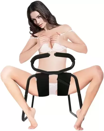 Picture of a woman sitting on a bouncing sex stool. A sex therapist near Plymouth, MN or Minneapolis, MN can help you feel more connected to your partner in a poly-friendly, kink aware way with online therapy in Minnesota.