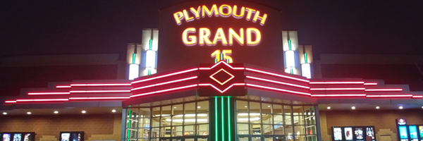 Picture of the outside of the Plymouth Grand 15 Movie Theater in Plymouth, MN for a great date night idea from sex and relationship therapists in Plymouth, MN 55311 | 55305 | 55343